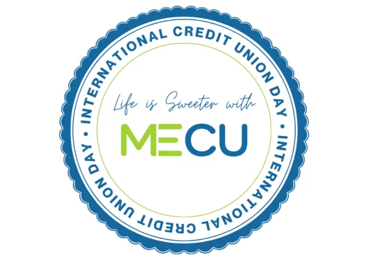 Sticker Design for International Credit Union. "Life is sweeter with MECU"