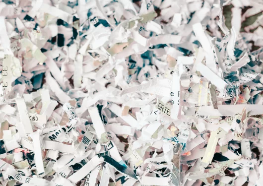 White shredded paper.