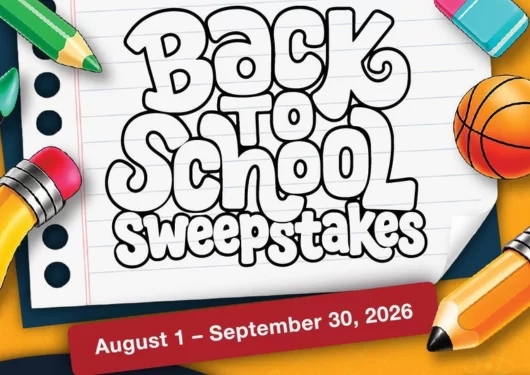 Back to School poster with school supplies.